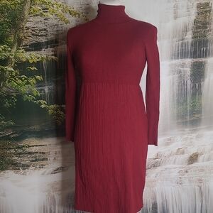 New with tags! Clearlove Womens Large Burgundy Turtleneck Long Sleeve Dress
